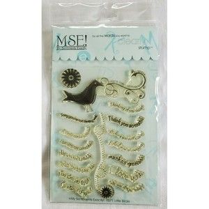 MSE Clear Stamps Little Birdie Y571 Flower Thinking Of You Thank You I Love You